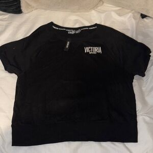 Vintage 2016 / Victoria's Secret Sport Sweatshirt Short Sleeve Top (NWT) - Large